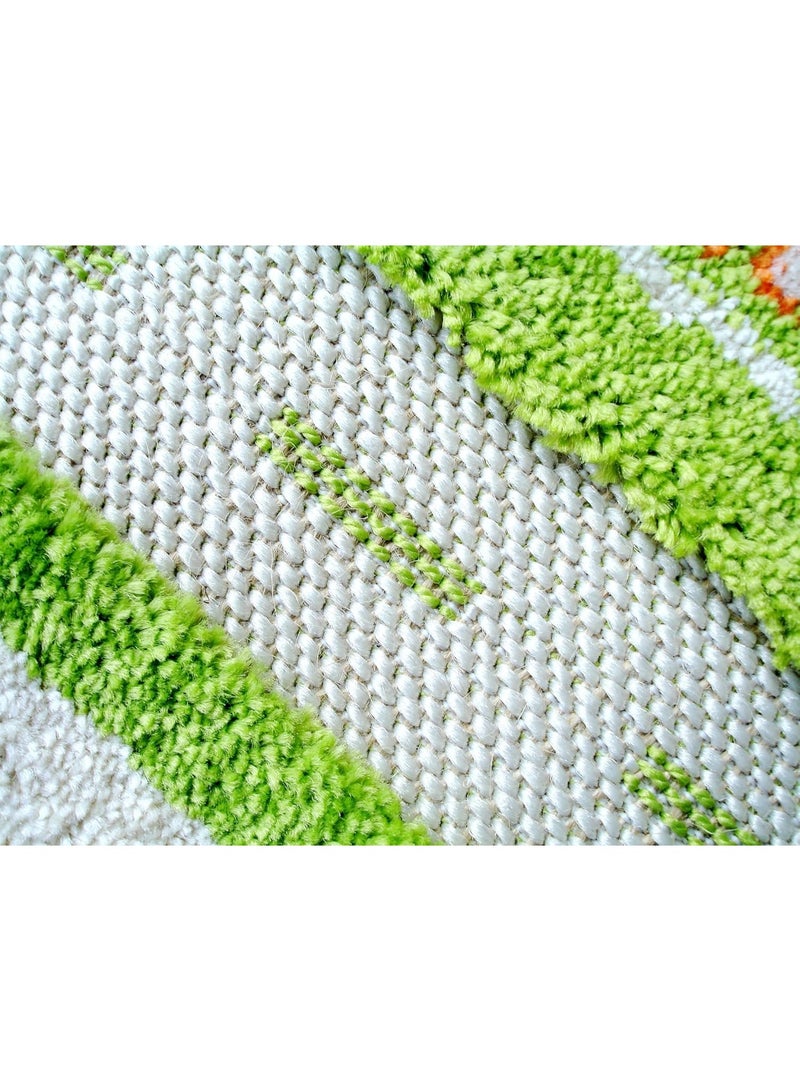IVI 3D Play Carpet Traffic | Large Kids Play Mat | Foldable Nursery Rug | Non-Toxic Soft Activity Road Carpet | Bedroom, Living Room, Playroom 230x160 cm | Green - Image 4